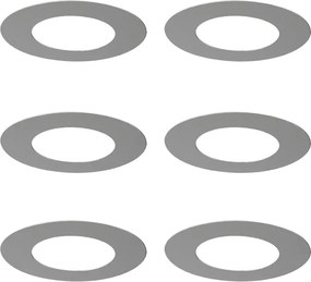 Set van 6 opvulringen RVS voor inbouwspots 7,5 - 13 cm - Spacer