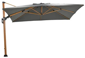 Garden Impressions Zweefparasol Hawaii Deluxe 300x300 - teak look / donker grijs