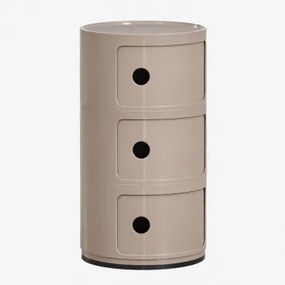 Babel Nachtkastje Ø30 Cm Met Planken Moka Bruin & 3 Lades - Sklum