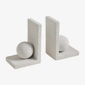 Boekensteun Van Beton Wobil Wit - Sklum