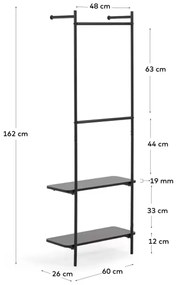 Kave Home Galatia Muur Kledingrek Met Planken