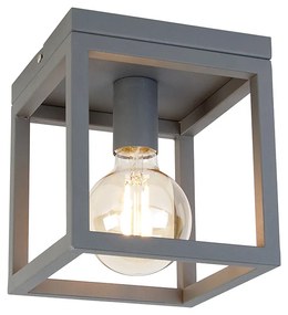 Industriële smart plafondlamp met dimmer antraciet incl. Wifi G95 - Cage Modern, Design, Industriele / Industrie / Industrial E27 vierkant Binnenverlichting Lamp