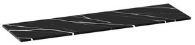 BRAUER Artificial Marble Wastafelblad - 160x46x2cm - zonder kraangat - composiet - Nero Marquina TB-MR160NM