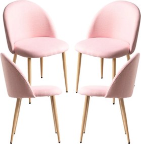 Set 4 Vint Stoffen Stoelen