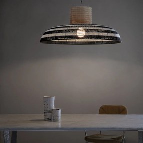 Hanglamp van geweven papier en rotan Tribe