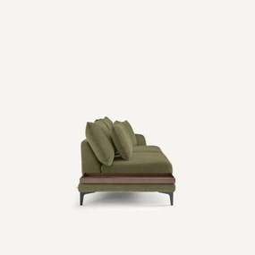 Halve bank met tafelblad van stoned fluweel, MODERNISTE