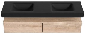 Zaro Alan badmeubel 170cm washed oak 2 lades met vrijhangende wastafel cloud dubbel zonder kraangat urban