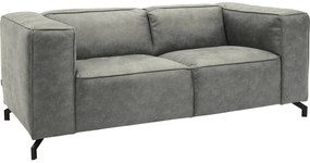 Goossens Bank Calvin grijs, micro leer, 2-zits, modern design