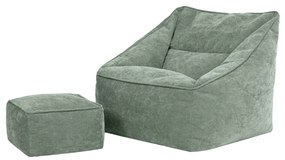 Natalia Chenille Armchair Bean Bag + Footstool