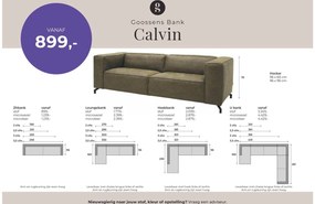 Goossens Bank Calvin antraciet, micro leer, 2-zits, modern design met ligelement rechts