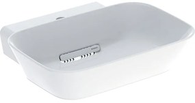 Geberit ONE - Opzetwastafel 50x43x15 cm, verborgen overloop, met kraangat, horizontale afvoer, KeraTect, wit 505.051.00.1