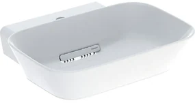 Geberit ONE - Opzetwastafel 50x43x15 cm, verborgen overloop, met kraangat, horizontale afvoer, KeraTect, wit 505.051.00.1