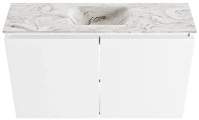 Mondiaz Ture DLux toiletmeubel 80cm talc met wastafel glace midden met kraangat