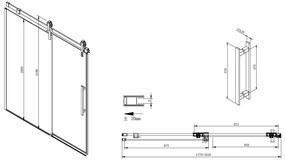 Gelco Volcano douche schuifdeur 180cm mat zwart anti-kalk