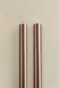 Set Van 2 Decoratieve Kaarsen Soraia Beige Tapioca - Bruin Café - Sklum