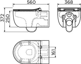 Clou Hammock randloos toilet keramiek 56cm met dunne softclose zitting wit mat