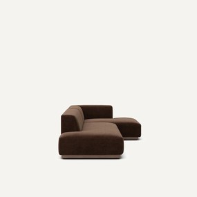 Rechter hoekbank XL in chenille fluweel, Jacopo