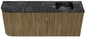 Mondiaz Joya DLux 100cm toiletmeubel ronding links dusk met wastafel faye rechts 1 kraangat lava