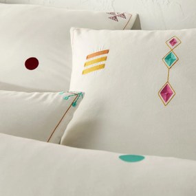 Dekbedovertrek geborduurd vintage katoen, Imani