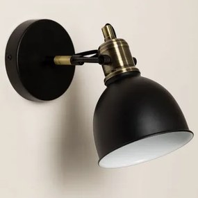 Draaibare Metalen Wandlamp Louise Zwart - Sklum
