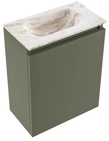 Mondiaz Ture DLux toiletmeubel 40cm army met wastafel frappe midden zonder kraangat