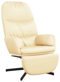 vidaXL Relaxstoel met voetensteun kunstleer crèmewit