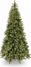 Poly Bayberry Slim Hinged verlichte kunstkerstboom - 243 cm - Groen - Diameter 114 cm - 1436 tips - 550 ledlampjes (warm wit) - Metalen voet