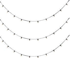 Lichtsnoer zwart koppelbaar met stekker 14m incl. E27 P45 30-lichts IP64 - Lubber