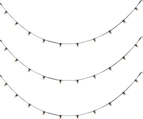 Lichtsnoer zwart koppelbaar met stekker 14m incl. E27 P45 30-lichts IP44 - Lubber