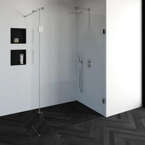 BRAUER Void inloopdouche helder glas 140x200 met 40 zijwand incl. glascoating chroom GS-VOI2H14040200CE