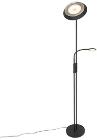 Vloerlamp zwart incl. LED en dimmer met leeslamp - Fez