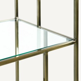 Boekenrek in glas/metaal met messing effect, Parallel