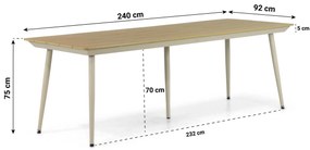 Tuinset 6 personen 240 cm Aluminium/rope Taupe Santika Furniture Santika