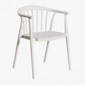 Stapelbare Set Van 6 Tuinstoelen Met Armleuningen Van Ivoorkleurig Polypropyleen Gardenia Wit - Sklum