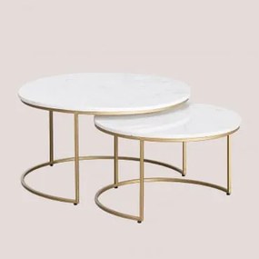 Ronde Nisttafels Van Marmer Kaley Wit Marmer Banswara - Sklum