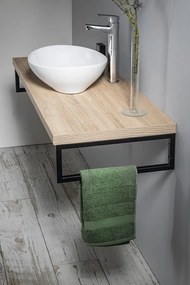 Aqualine Vega wastafelplank 97.5x45cm eiken