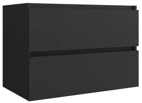 Fontana Proma badmeubel 180cm met zwarte waskommen zwart mat