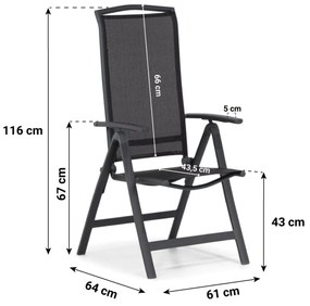 Lifestyle Garden Furniture Tirana/Residence Dining Tuinset Aluminium/textileen Grijs 7-delig