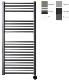 Sanicare electrische design radiator 111,8 x 45 cm. Gun metal met thermostaat zwart (rechtsonder) HRAEZ451118/M