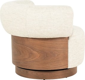 Fauteuil Met Hout Draaibaar Beige