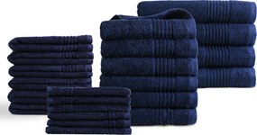 PHLOX Supreme Handdoeken 22 delig set - Zware kwaliteit 600 g/m2 - Navy