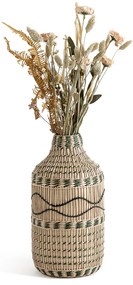 Decoratieve vaas in bamboe H35 cm, Plooming