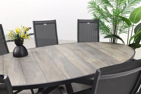 Hartman Salvatore/Silva houtlook 240x115 cm. ovale tuinset - verstelbaar - 7-delig