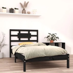 vidaXL Bedframe massief hout zwart 90x190 cm 3FT Single