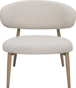 Fauteuil Eiken Met Creme Stof