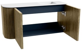 Mondiaz Joya 80cm toiletmeubel ronding links dusk met wastafel faye rechts zonder kraangat talc