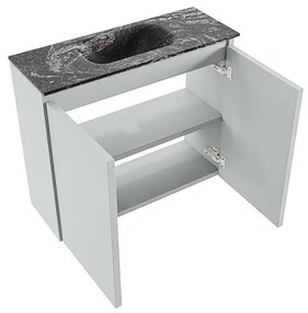 Mondiaz Ture DLux toiletmeubel 60cm greey met wastafel lava midden met kraangat