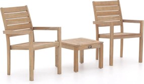 Bistro- en balkonset ROUGH | 2 personen teakhout | Tuinset stapelbaar | 3-delig | Kees Smit Tuinmeubelen