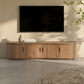 Tv-meubel Organische Vorm Eiken 180 Cm Bruin - 180x42x43cm.