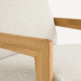 Fauteuil in massief eik en bouclette, Izag